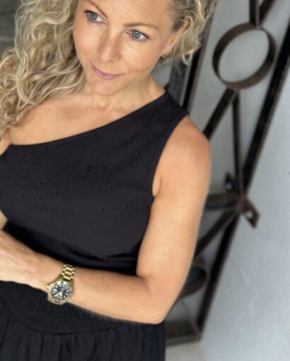 Basicapparel Ludmilla One Shoulder Top Black