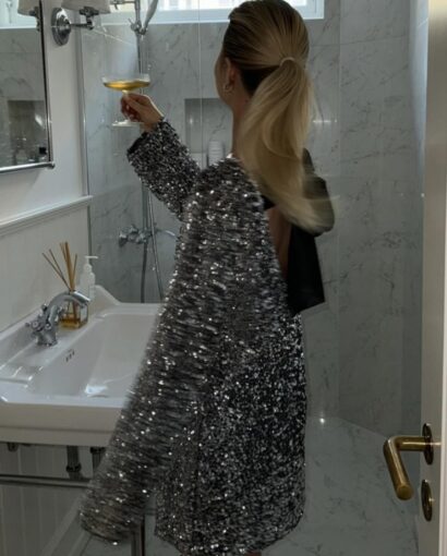 BY IC Bella Sequin Bow Dress