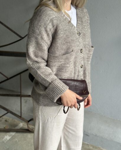 Selected Femme Alva Knit Cardigan Steel Grey