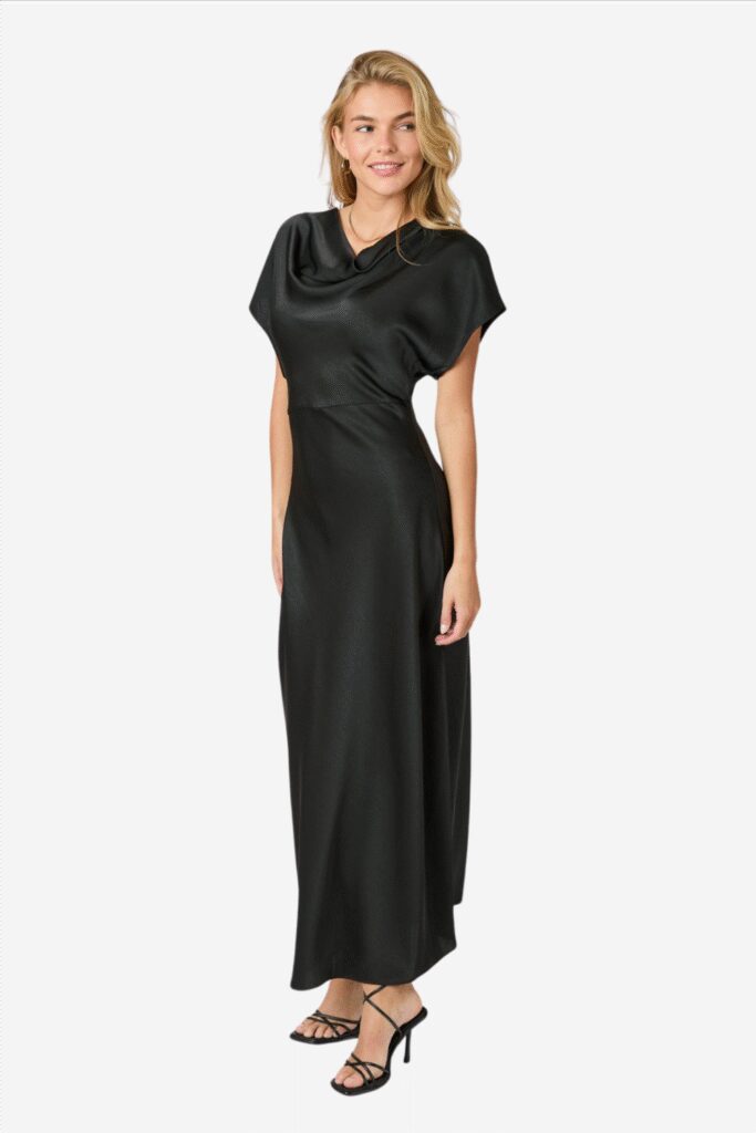 Neo Noir Andrea Heavy Sateen Dress Black