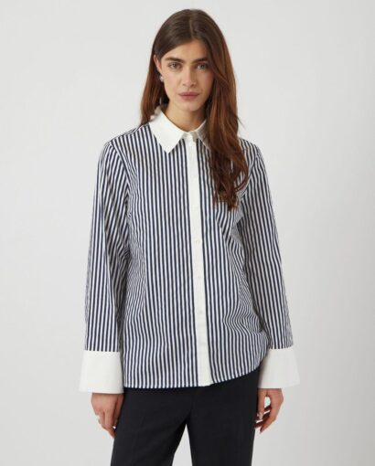YAS Anne Striped Shirt Navy/White