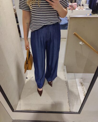 Selected Femme Janna Pleated Chambray Pant