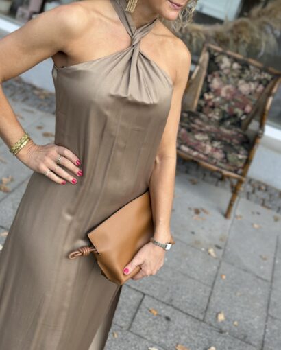 My Essential Wardrobe Estelle Long Dress Sepia Tint