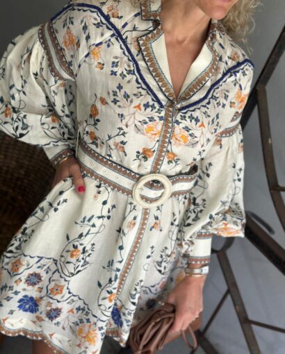 Scarlett Poppies Flora Mora Short Dress Vanilla