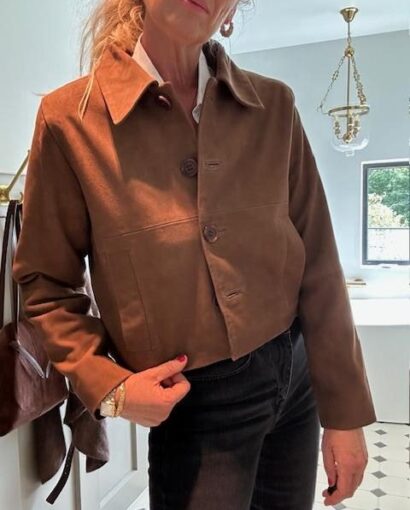 My Essential Wardrobe Suede Leather Jacket Tobacco