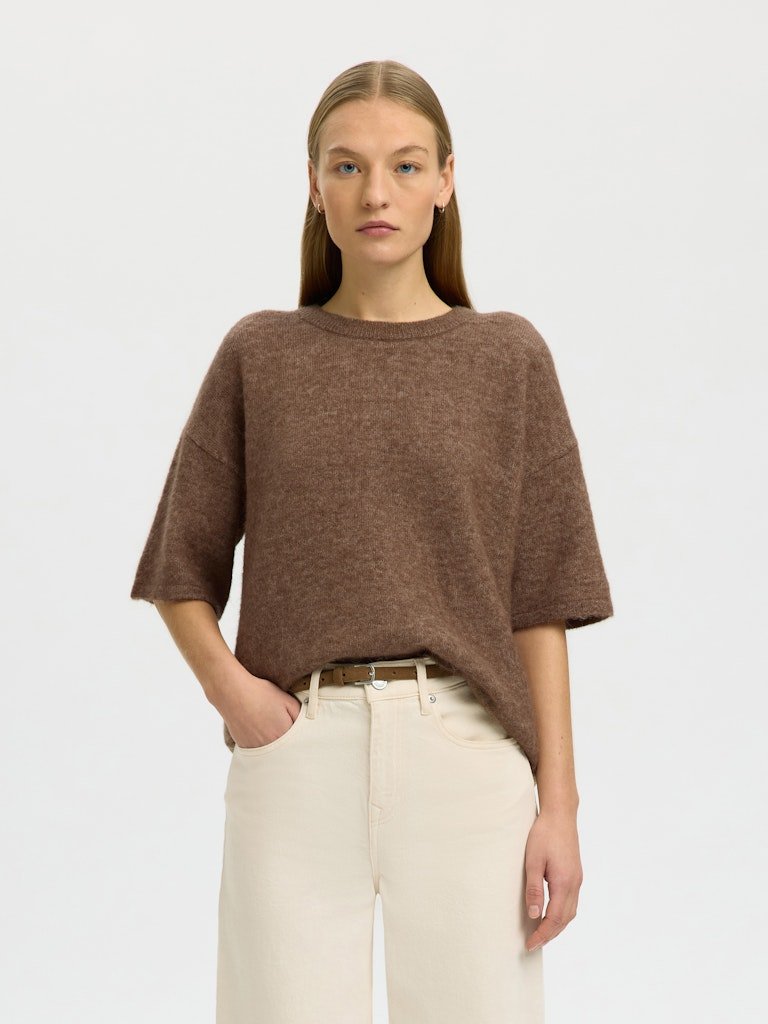 Selected Femme Lulu 2/4 Knit Ccocolate Chip